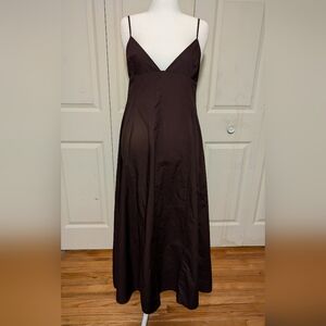 Zara Dark Eggplant Midi Halter Dress